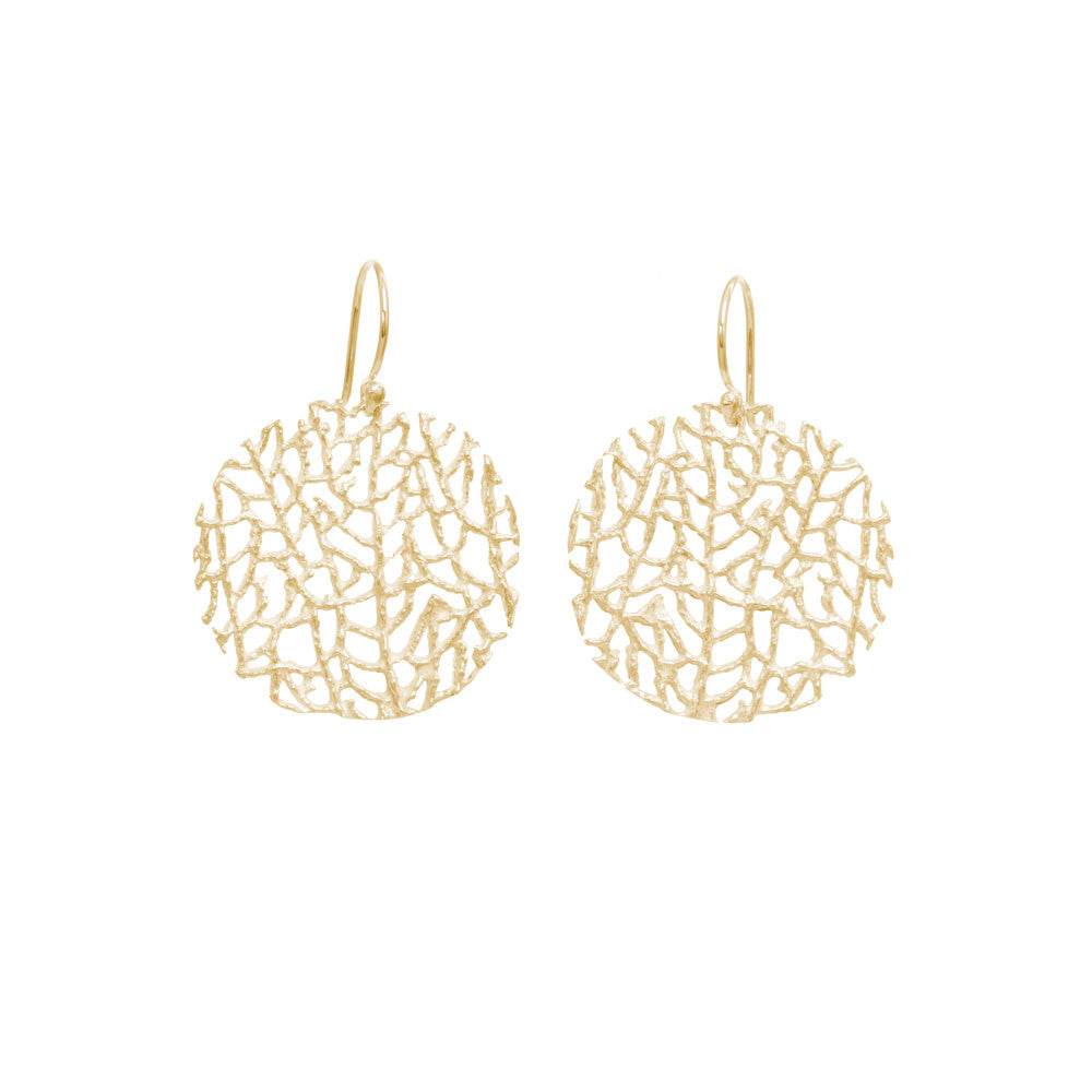 Small Coral Disc Earrings