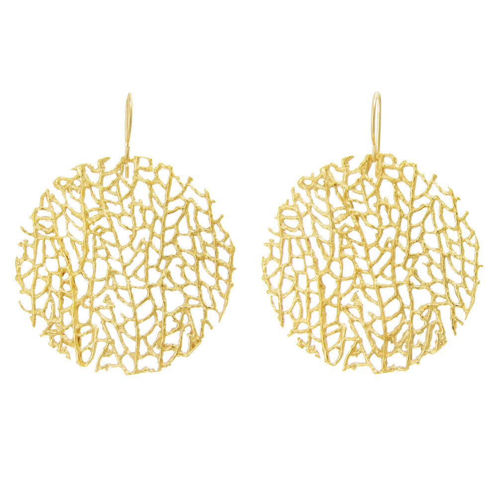 Large Coral Disc Earrings