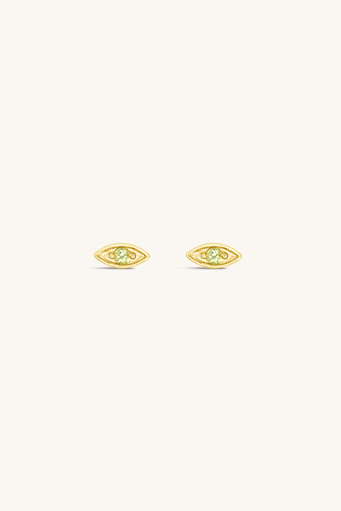 Evil Eye Stud Earrings - Peridot
