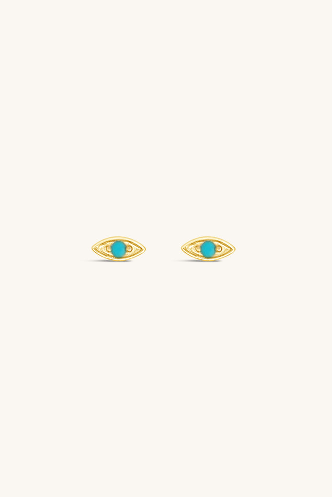 Evil Eye Stud Earrings - Turquoise