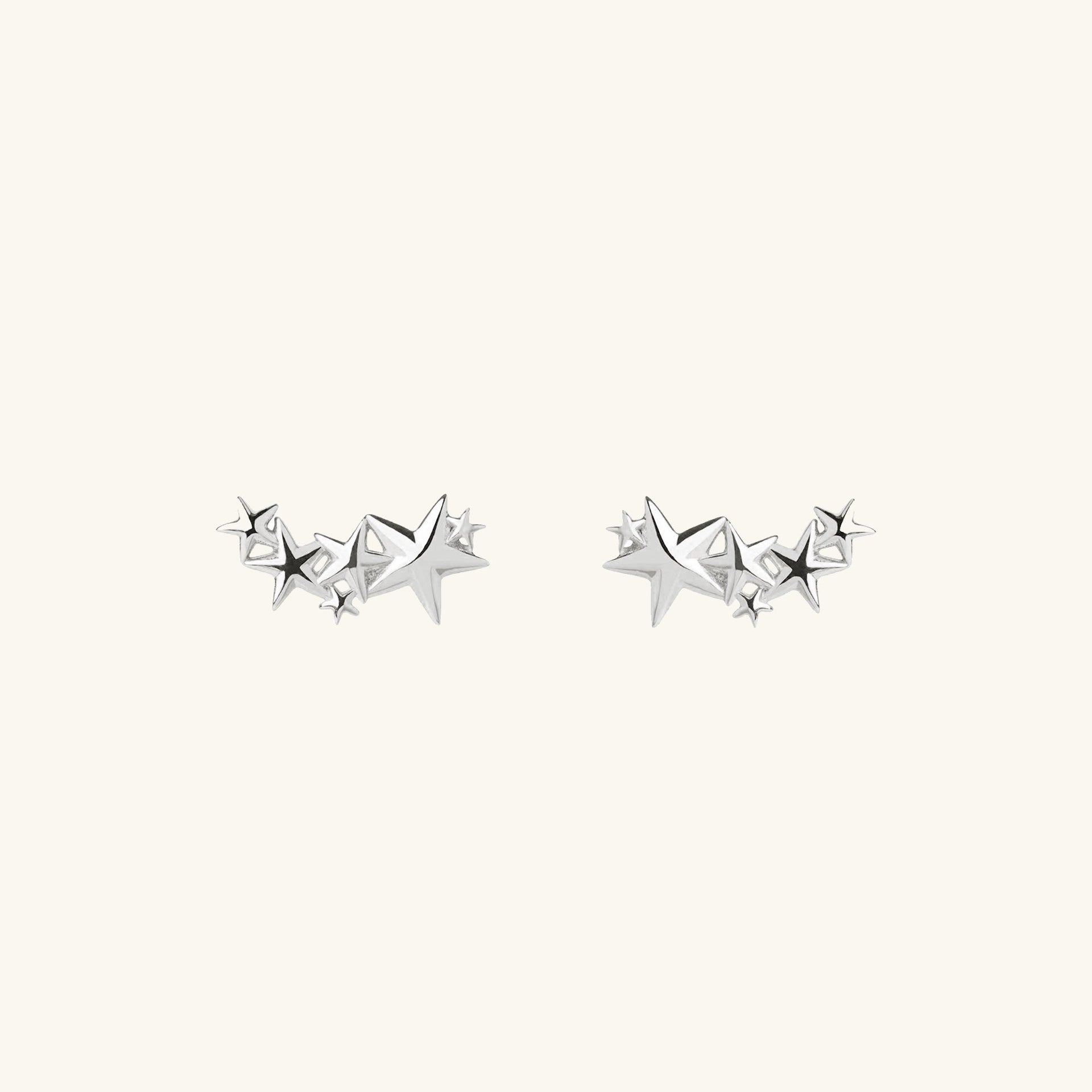 Star Stud Earrings Silver