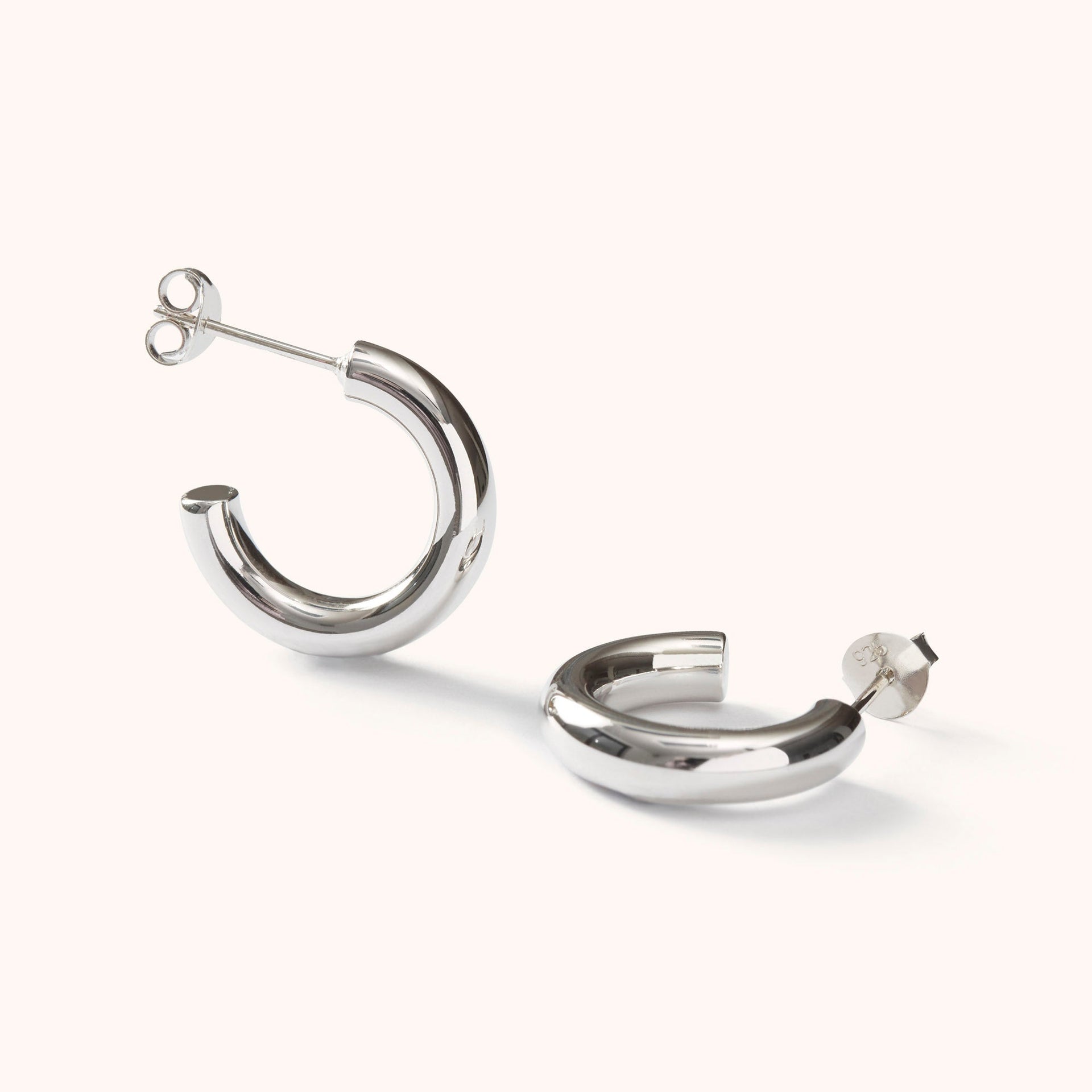 Chunky Hoop Earrings Silver