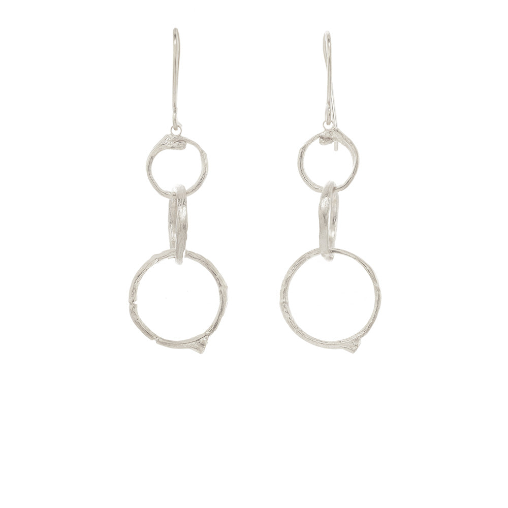 Graduated Branch Circle Earrings