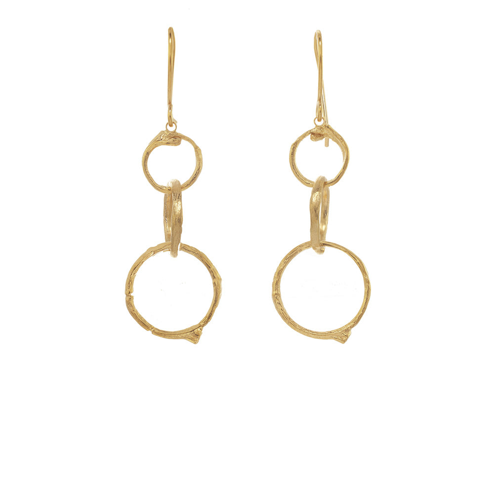 Graduated Branch Circle Earrings