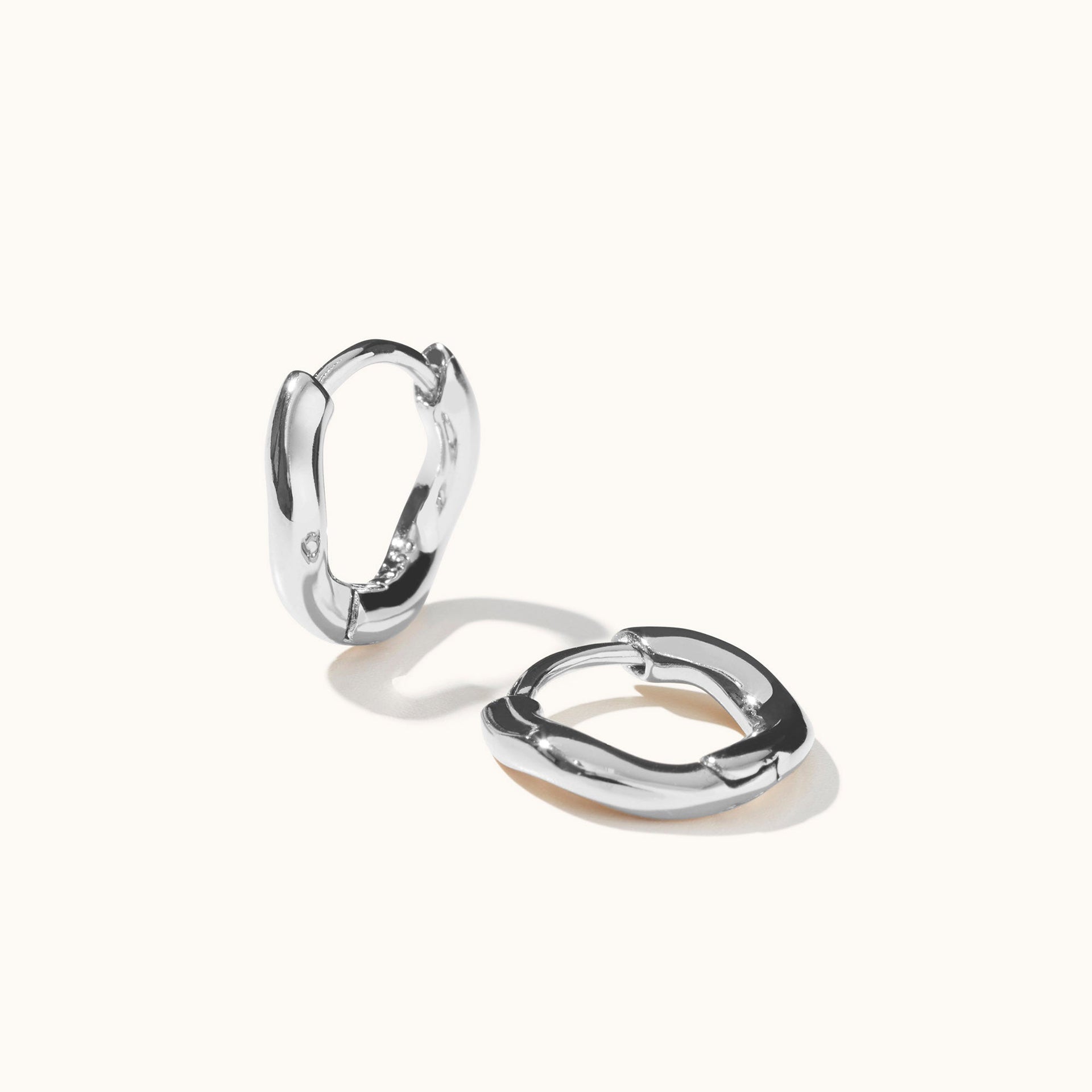 Ripple Hoop Earrings Silver