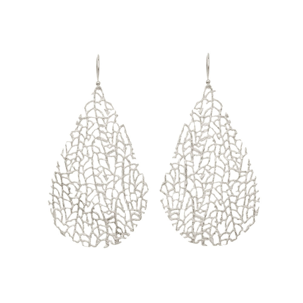 Large Coral Teardrop Earrings