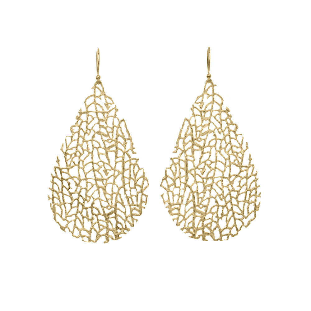 Large Coral Teardrop Earrings