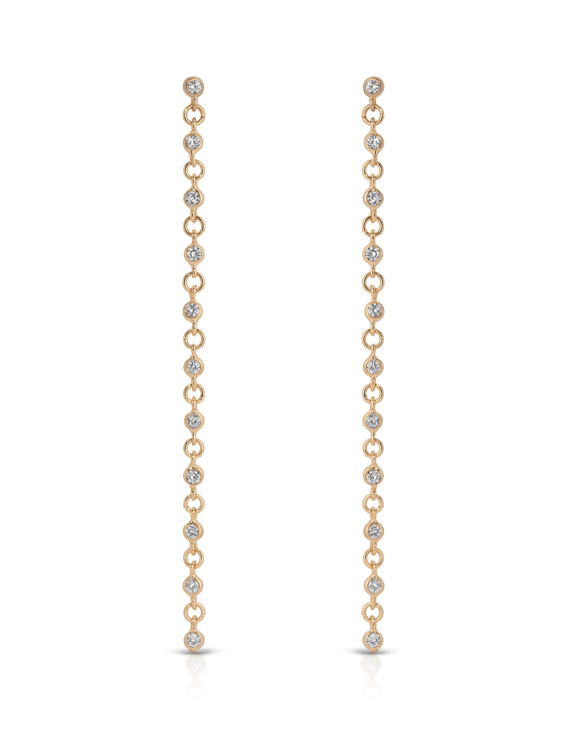 Dainty Linear Crystal Earrings