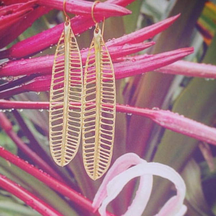 Large Plumeria Cutout Earrings