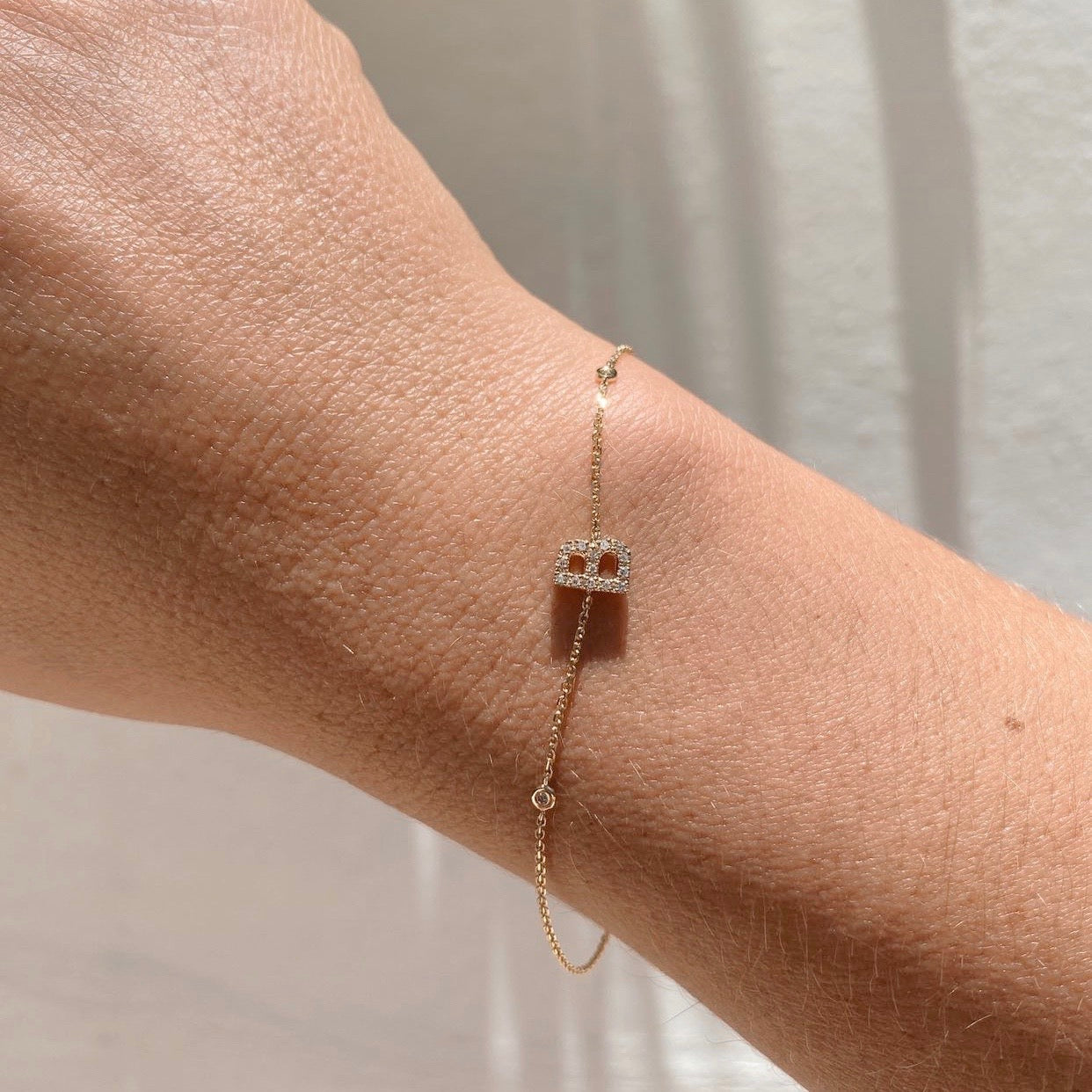 Gold Initial Diamond Bracelets
