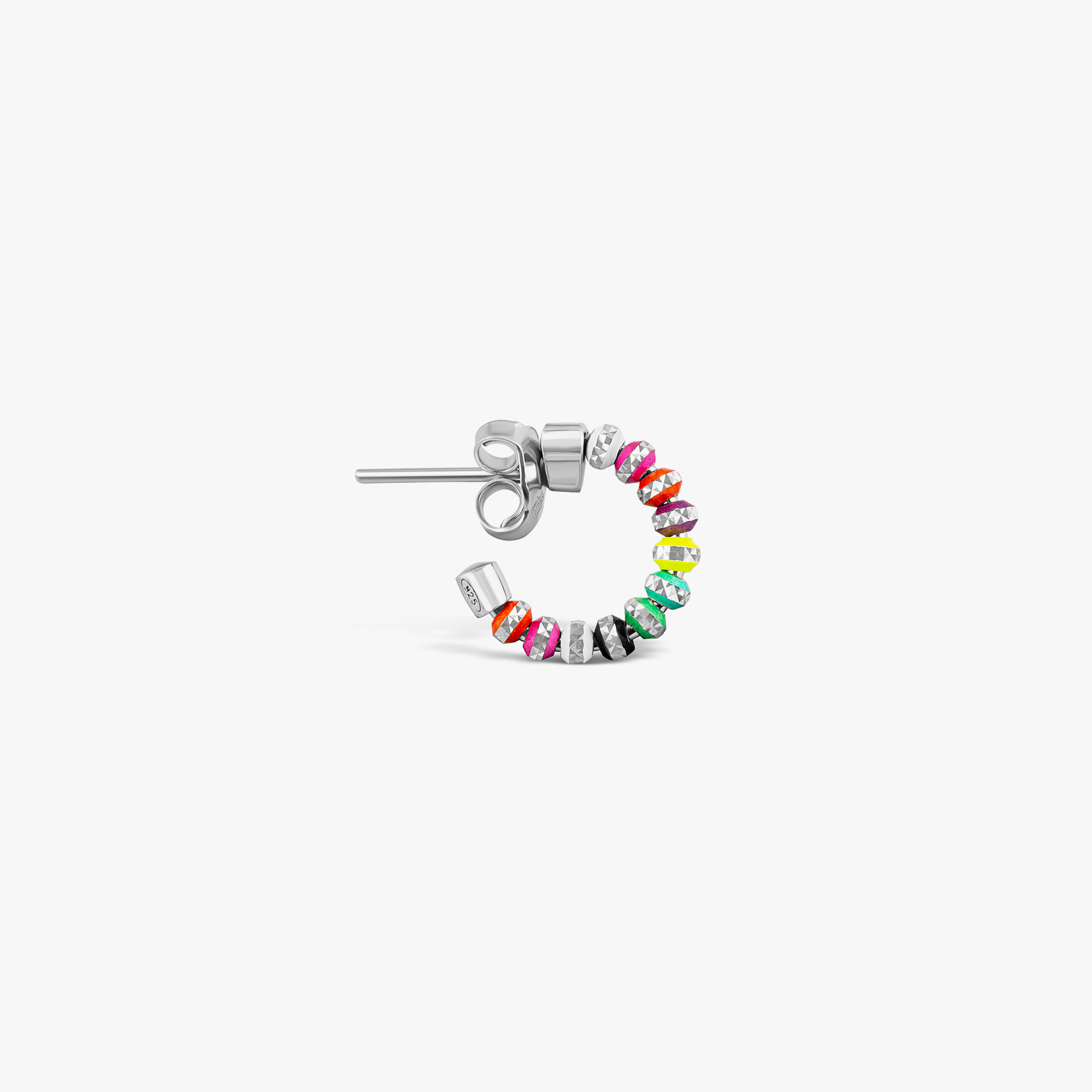 Prism Earrings with Galvanic Plated Silver Beads in Multicolour