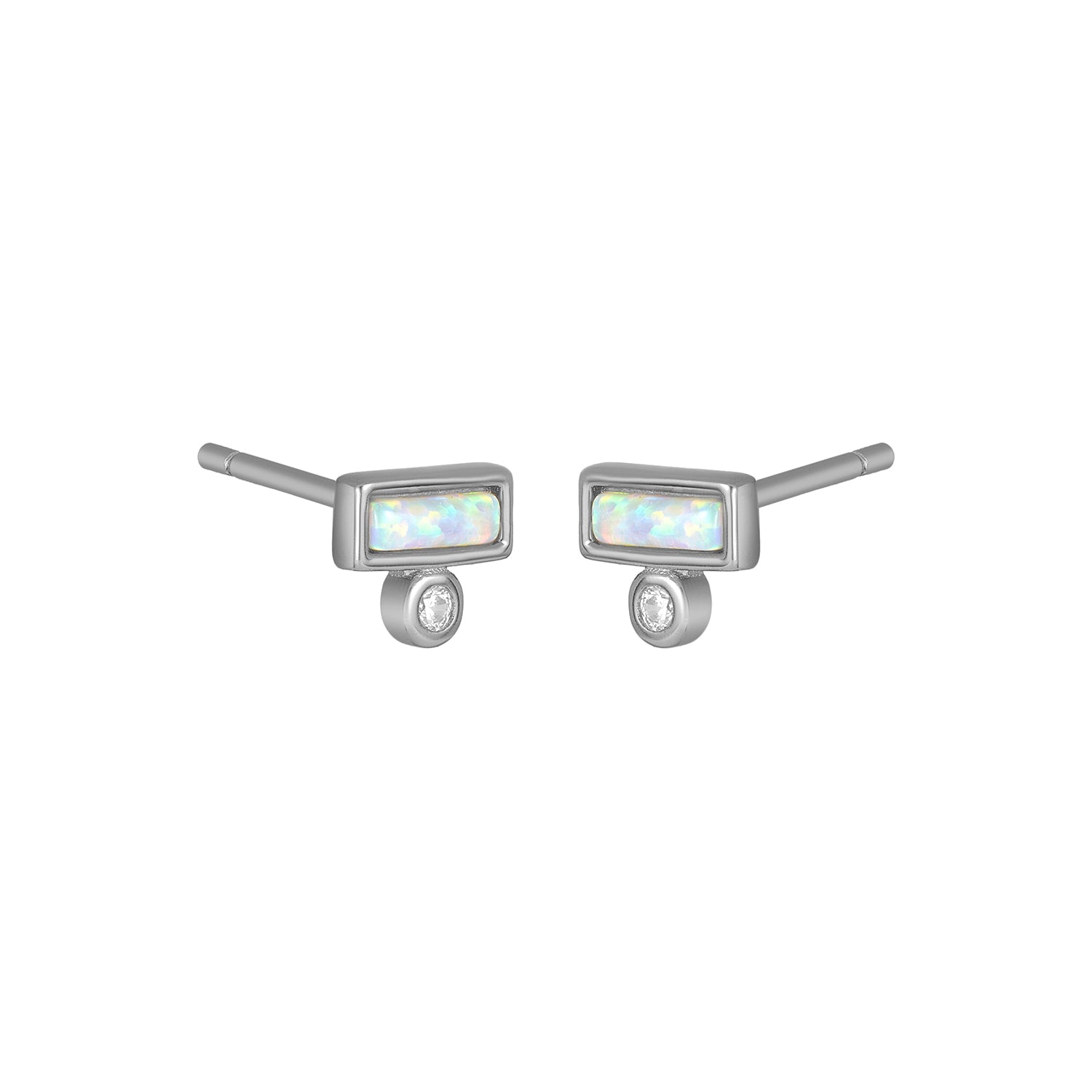 Ashton Opal Studs Silver