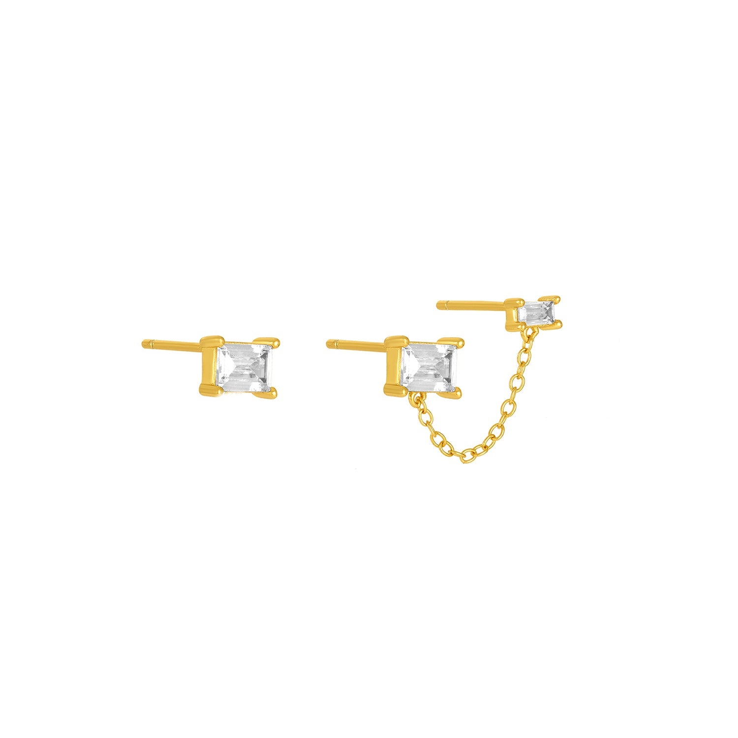Beckett Chain Studs Gold