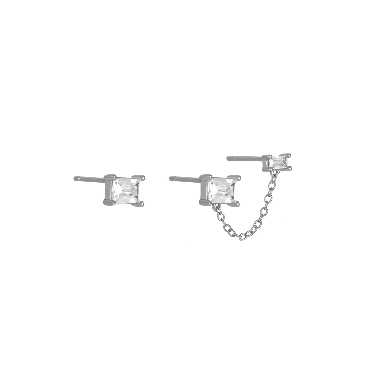 Beckett Chain Studs Silver