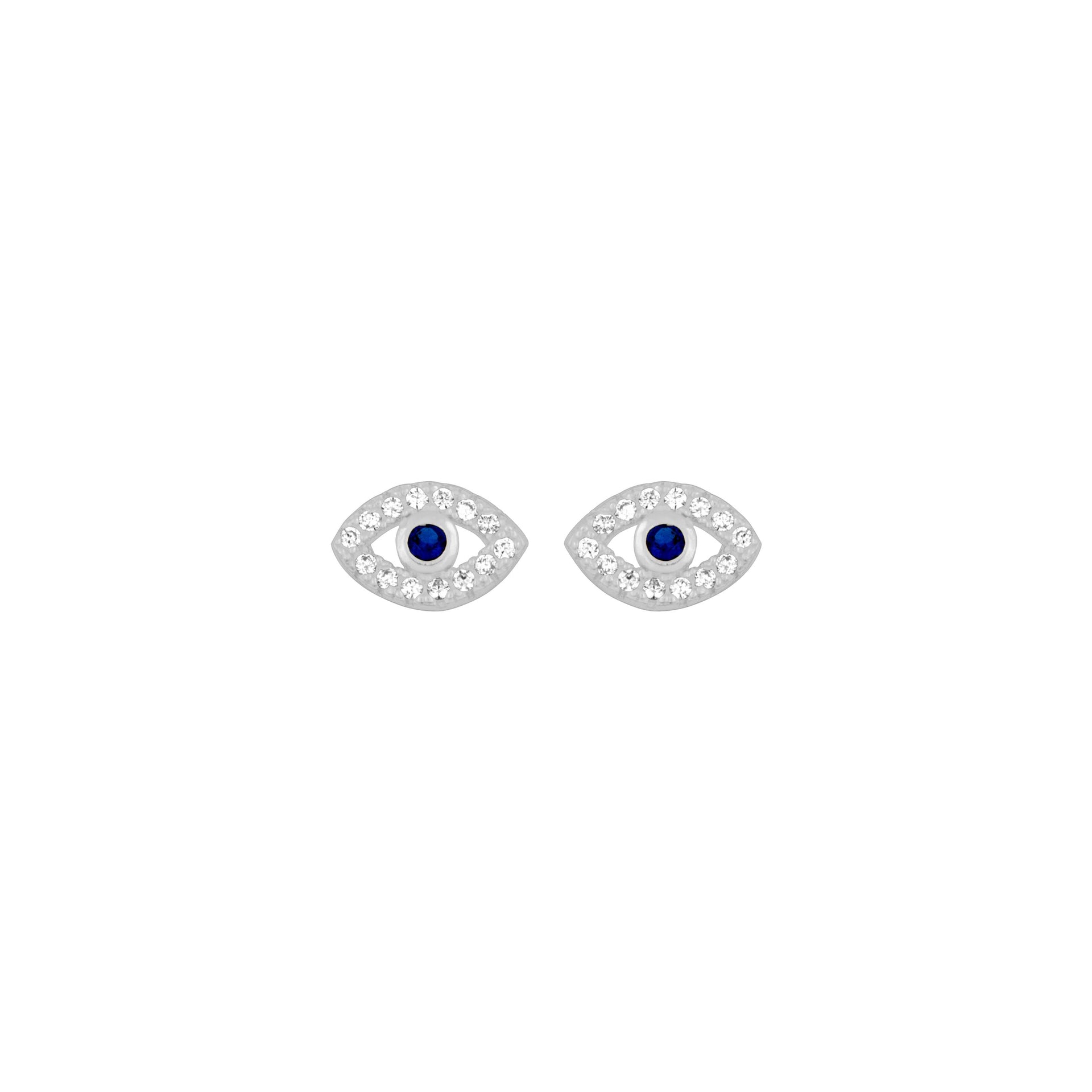Evil Eye Studs Silver