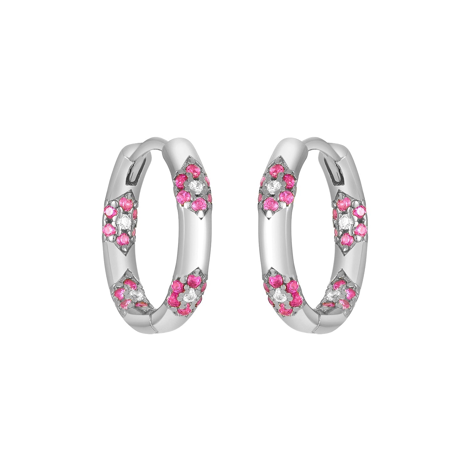 Fuchsia Delia Huggies Silver