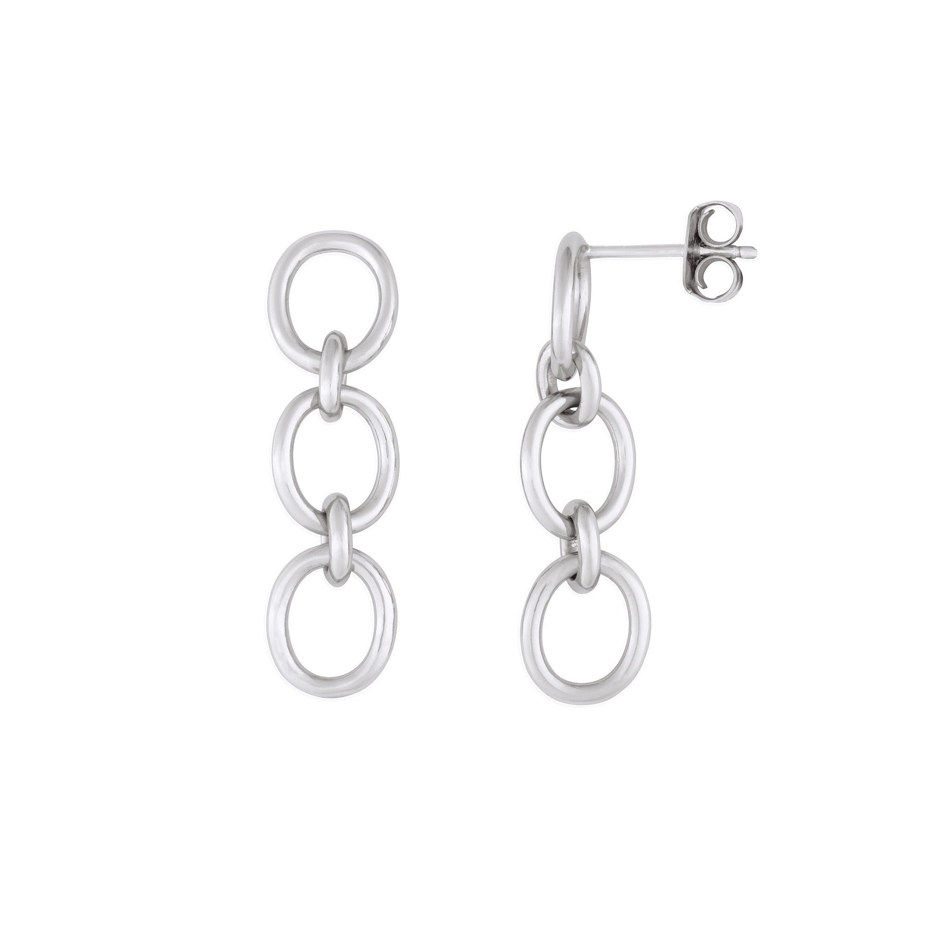 Gemma Chain Earrings Silver