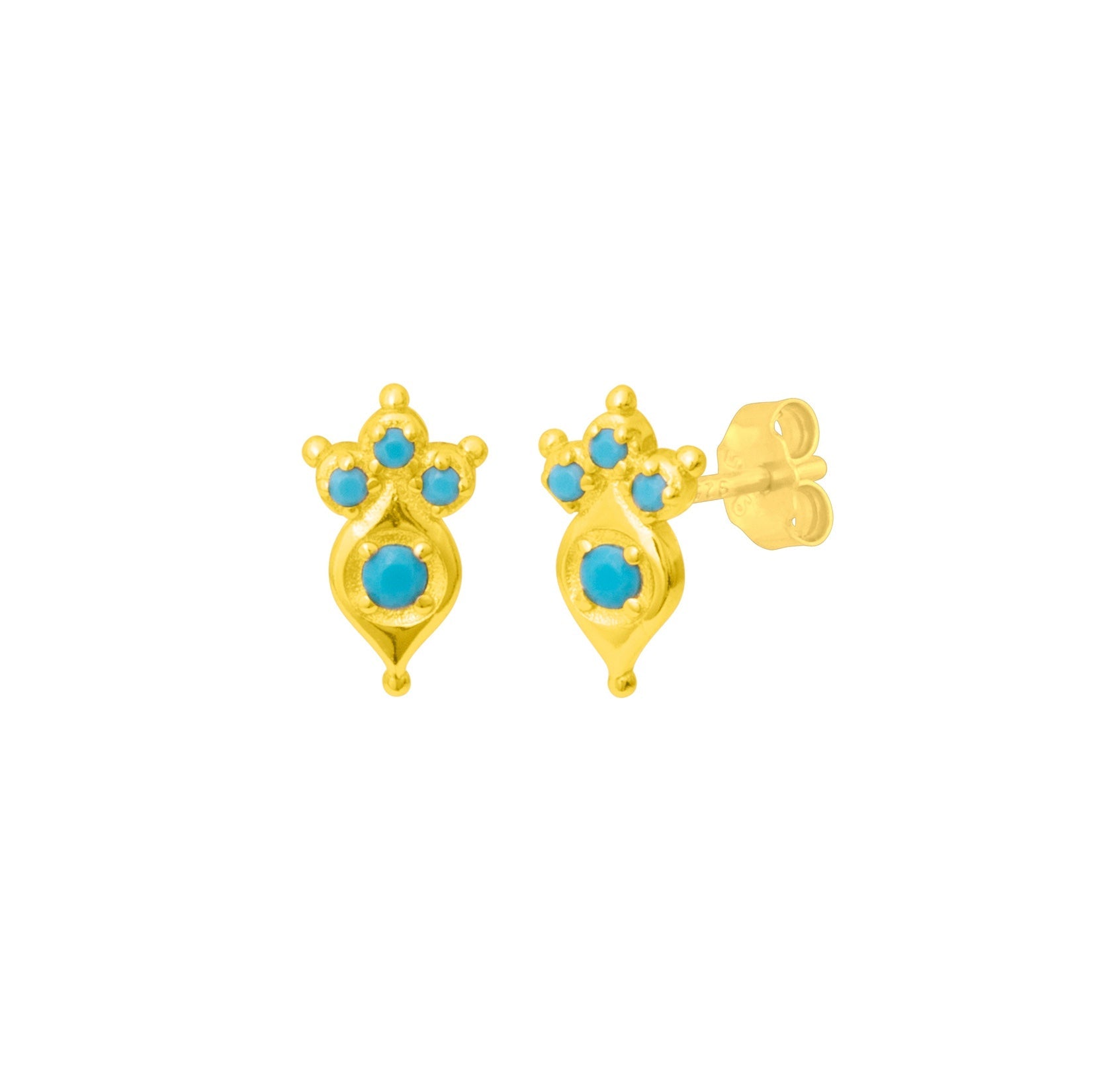 Grace Turquoise Studs Gold