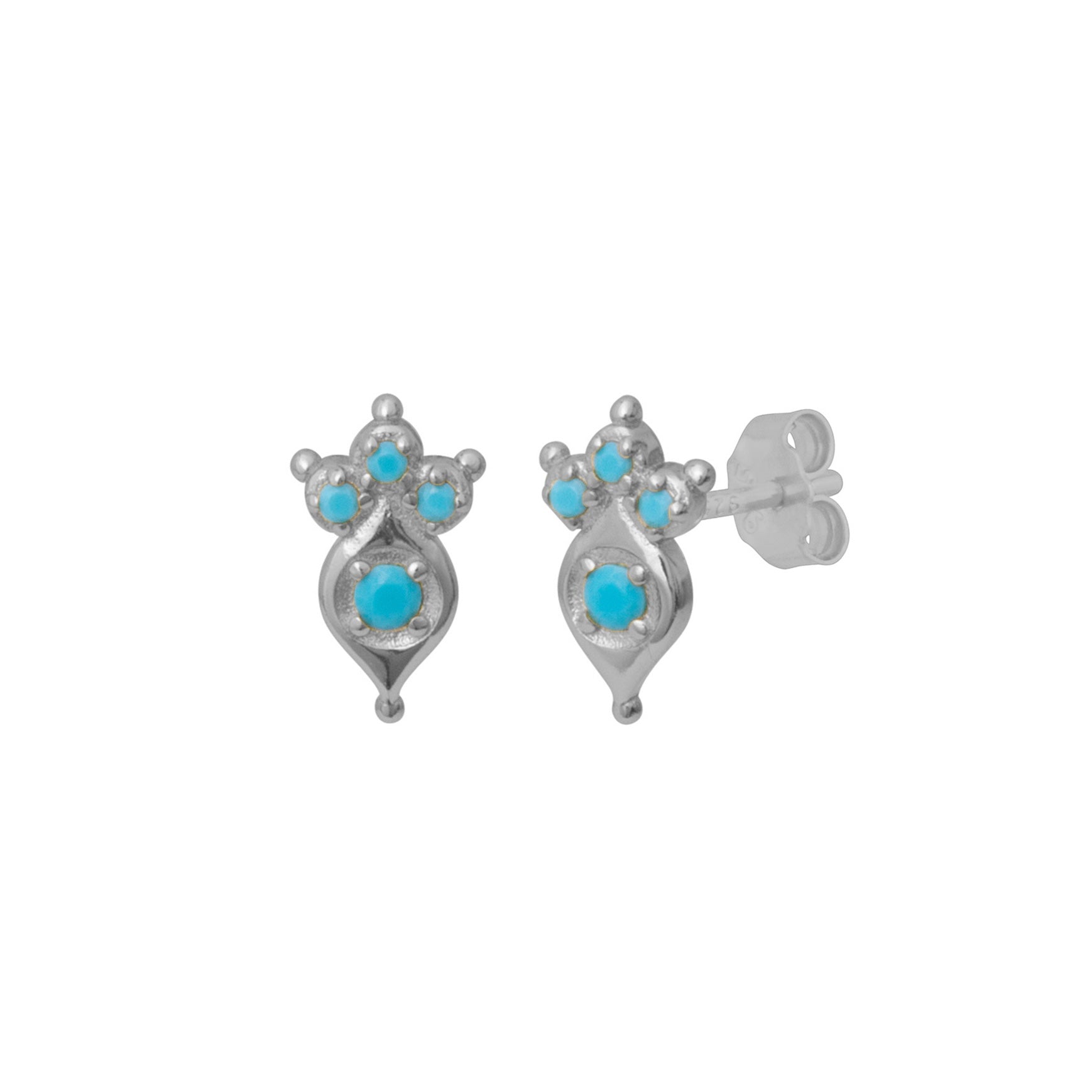 Grace Turquoise Studs Silver