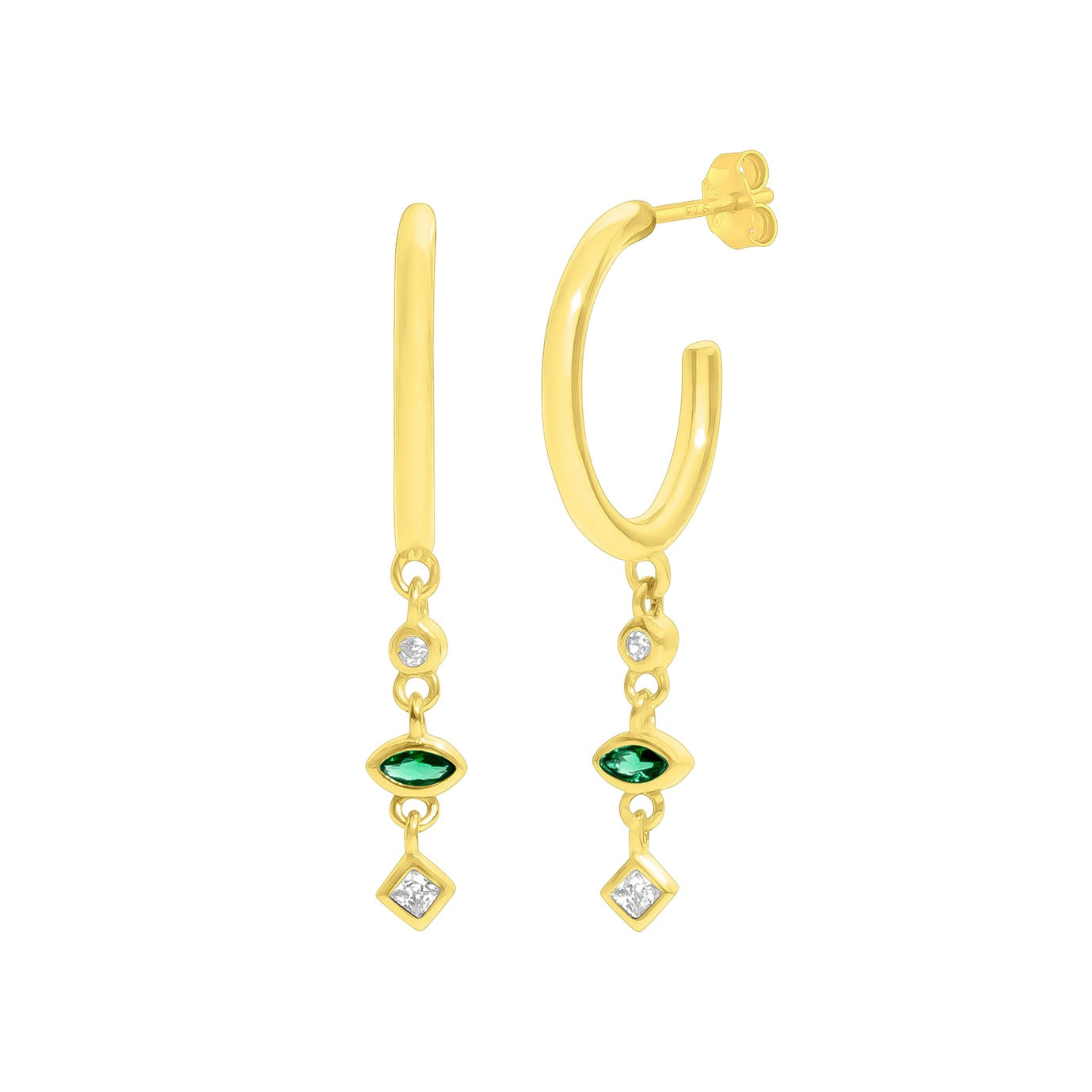 Iris Crystal Huggies Gold