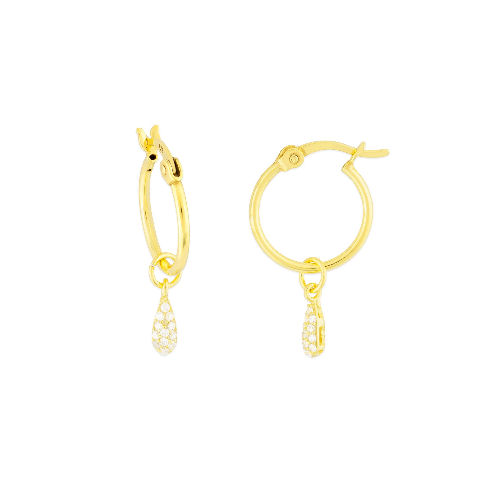 Kaia Hoop Earrings Gold Cz