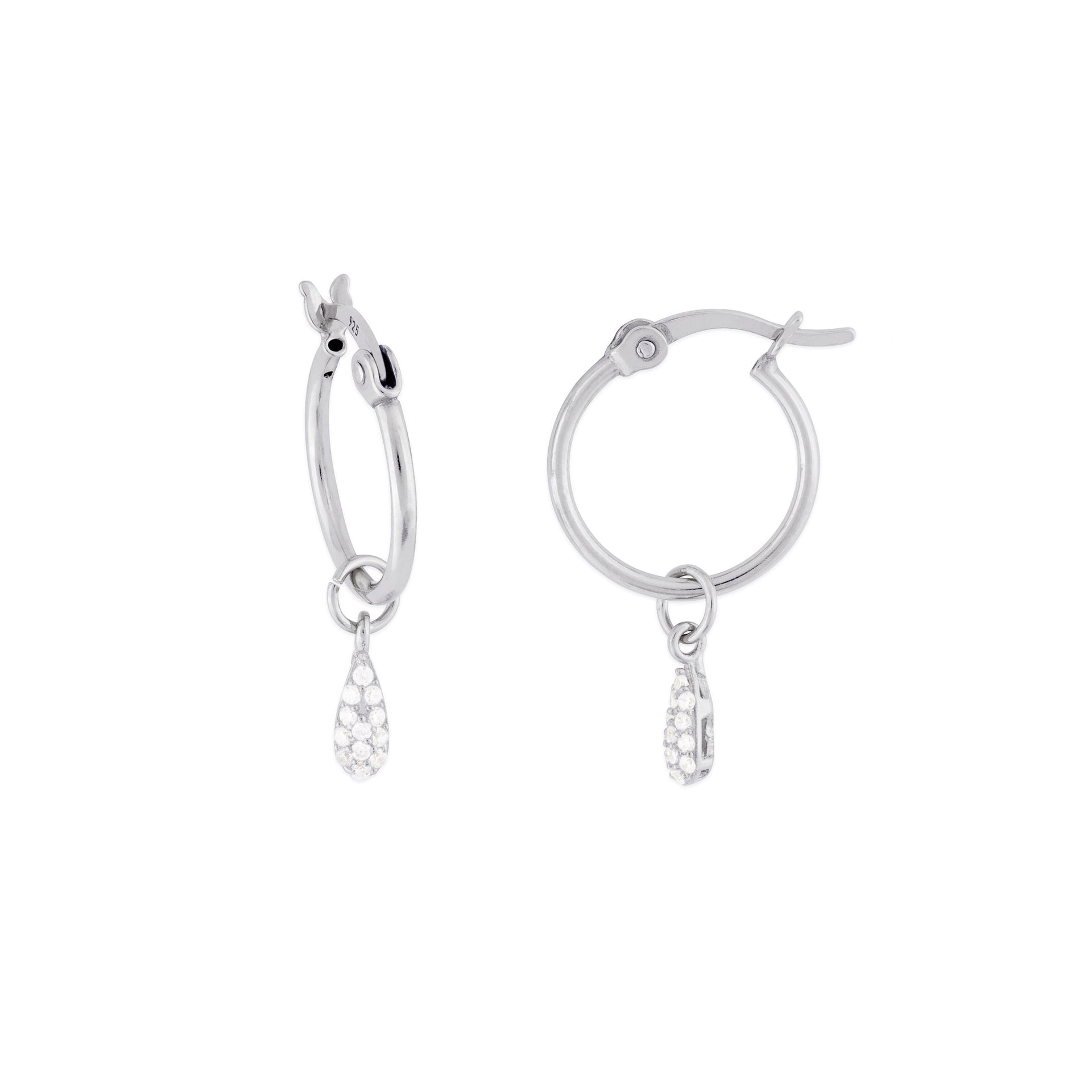 Kaia Hoop Earrings Silver Cz