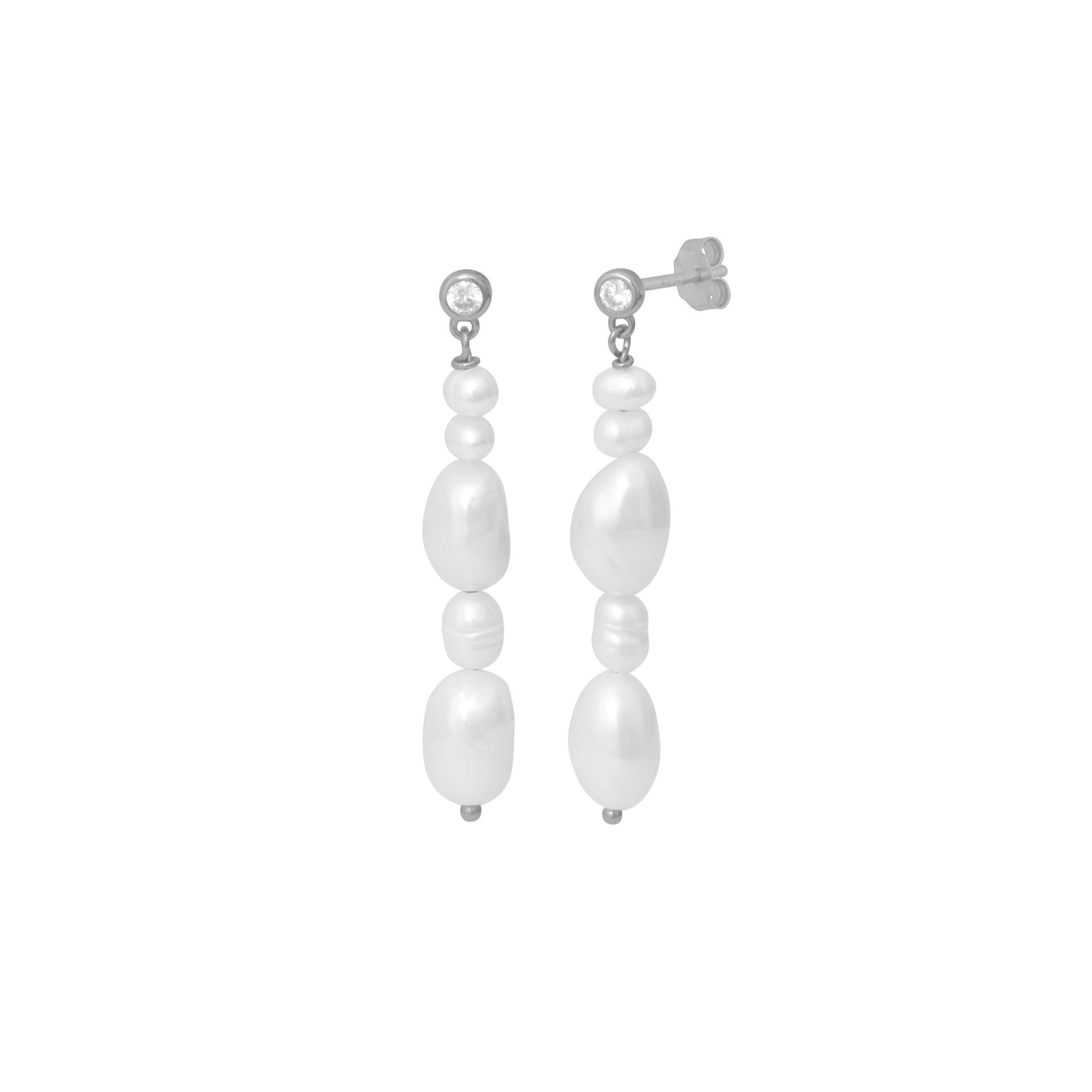 Kate Pearl Earrings Silver