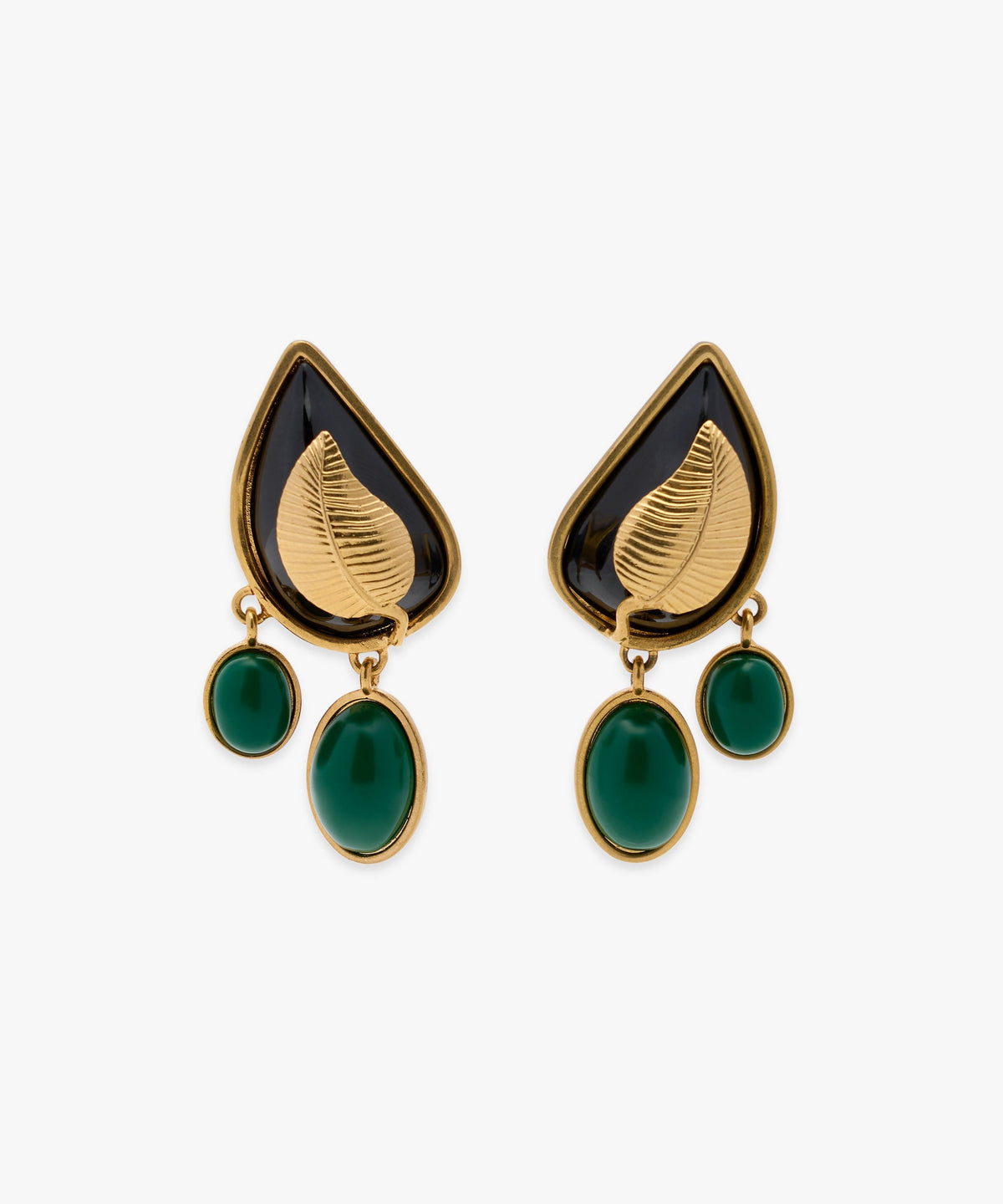 Leaf Earrings - Green