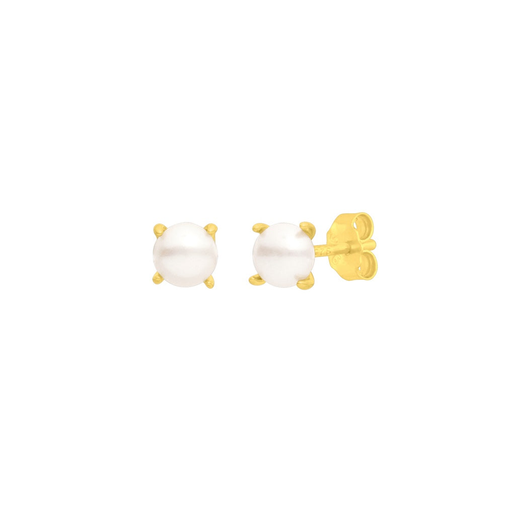Lilah Pearl Studs Gold