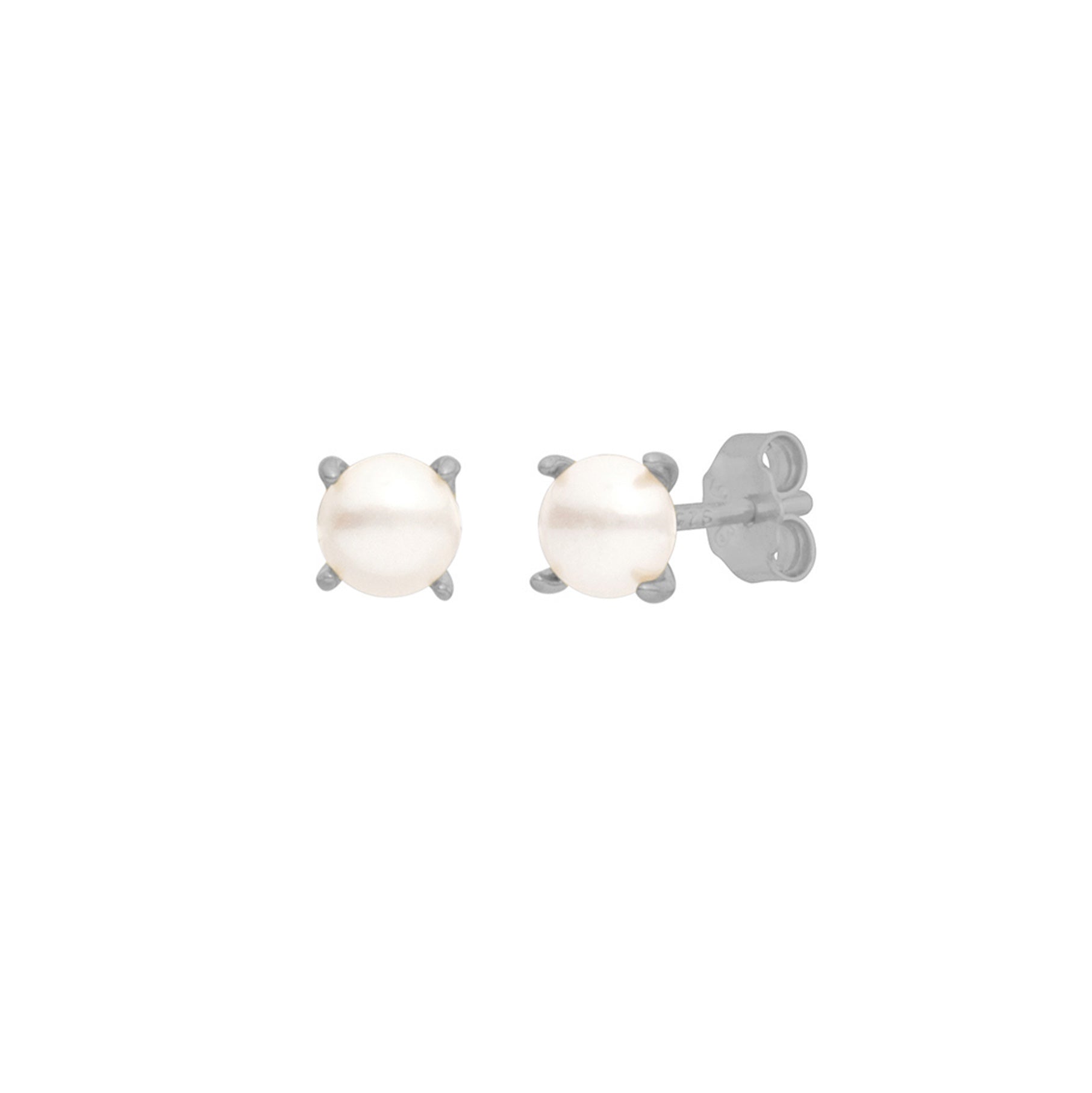 Lilah Pearl Studs Silver