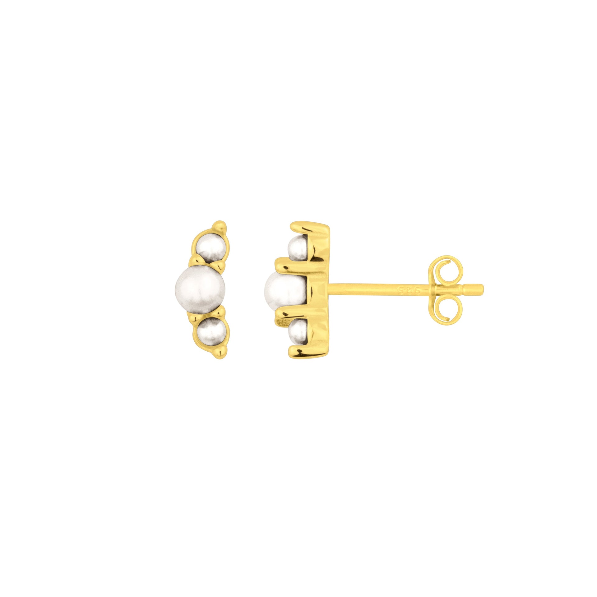 Lucie Pearl Studs Gold