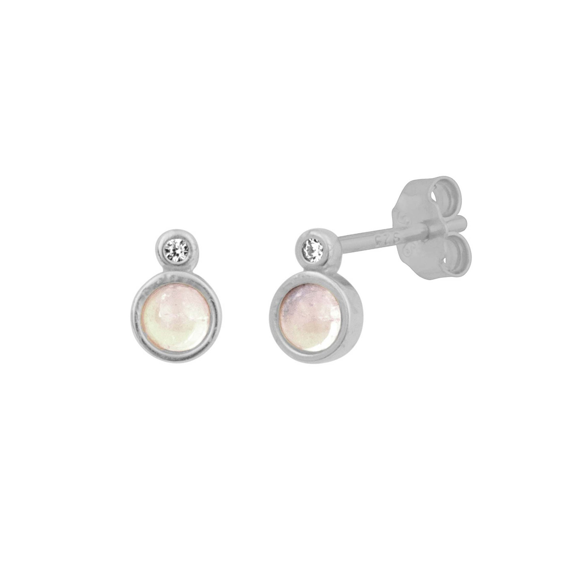 Reese Moonstone Studs Silver