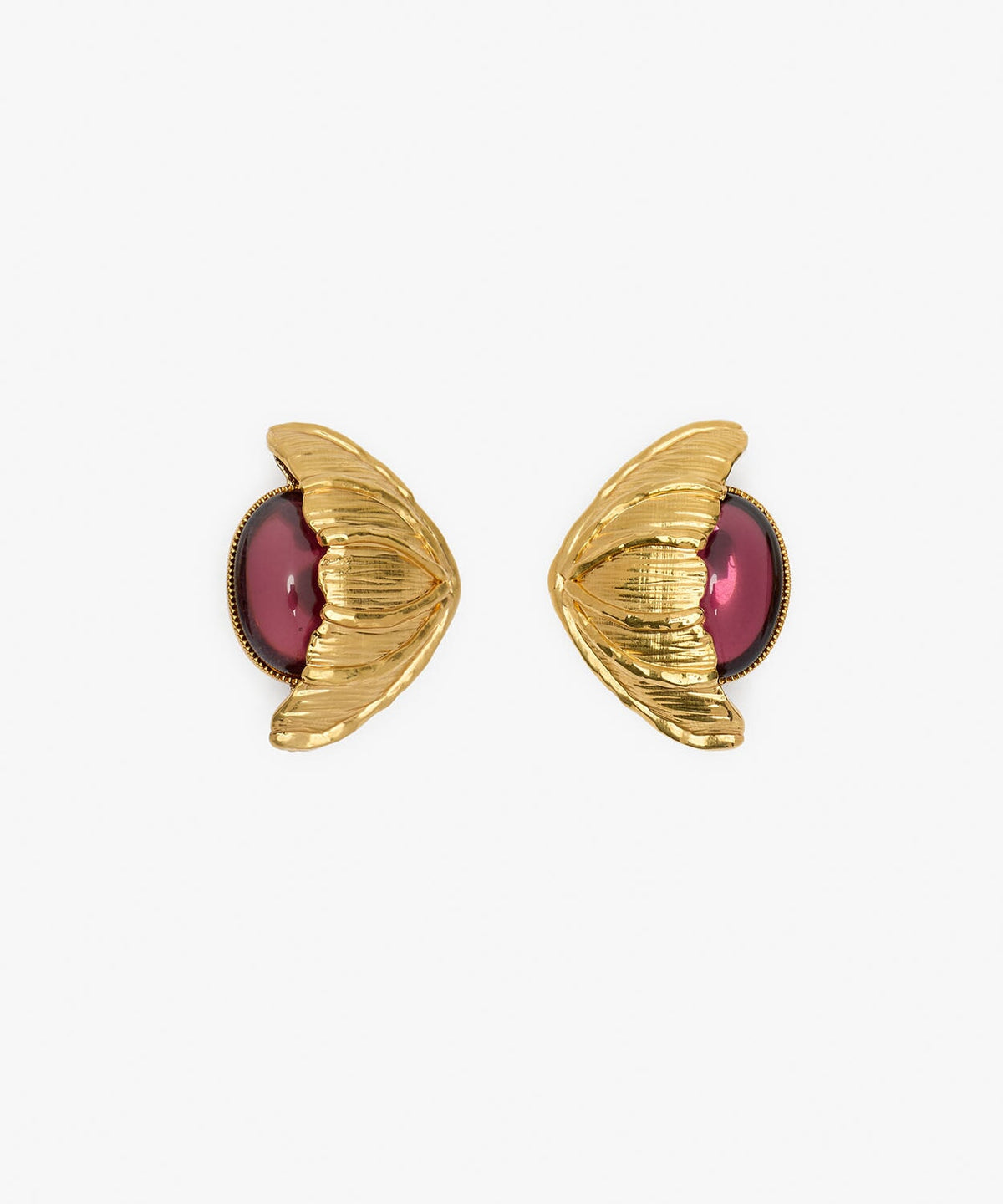 Retro Flower Earrings - Amethyst