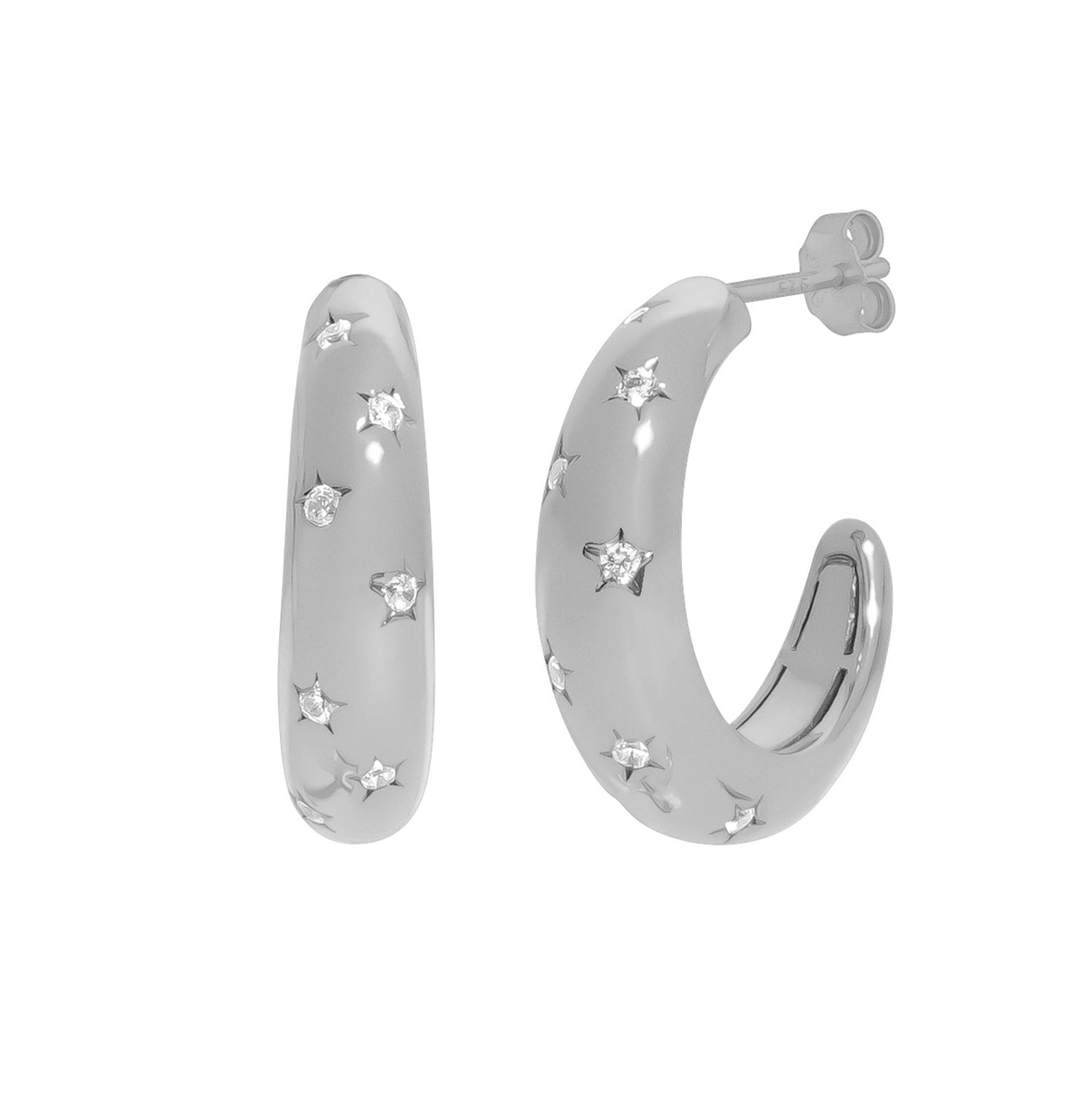 Sawyer Star Hoops Silver