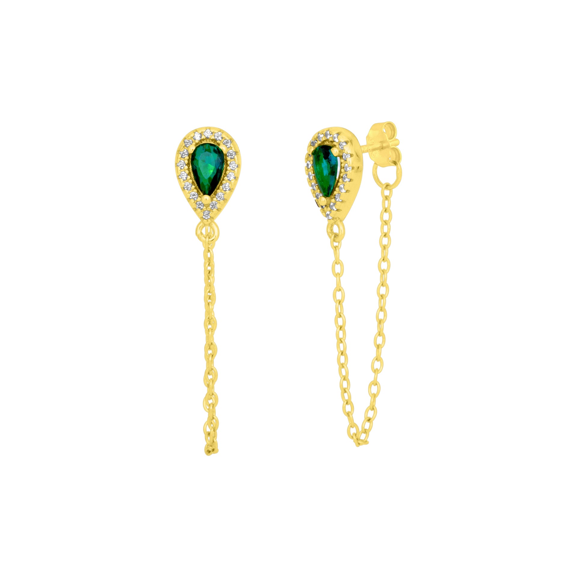 Simone Chain Studs Gold