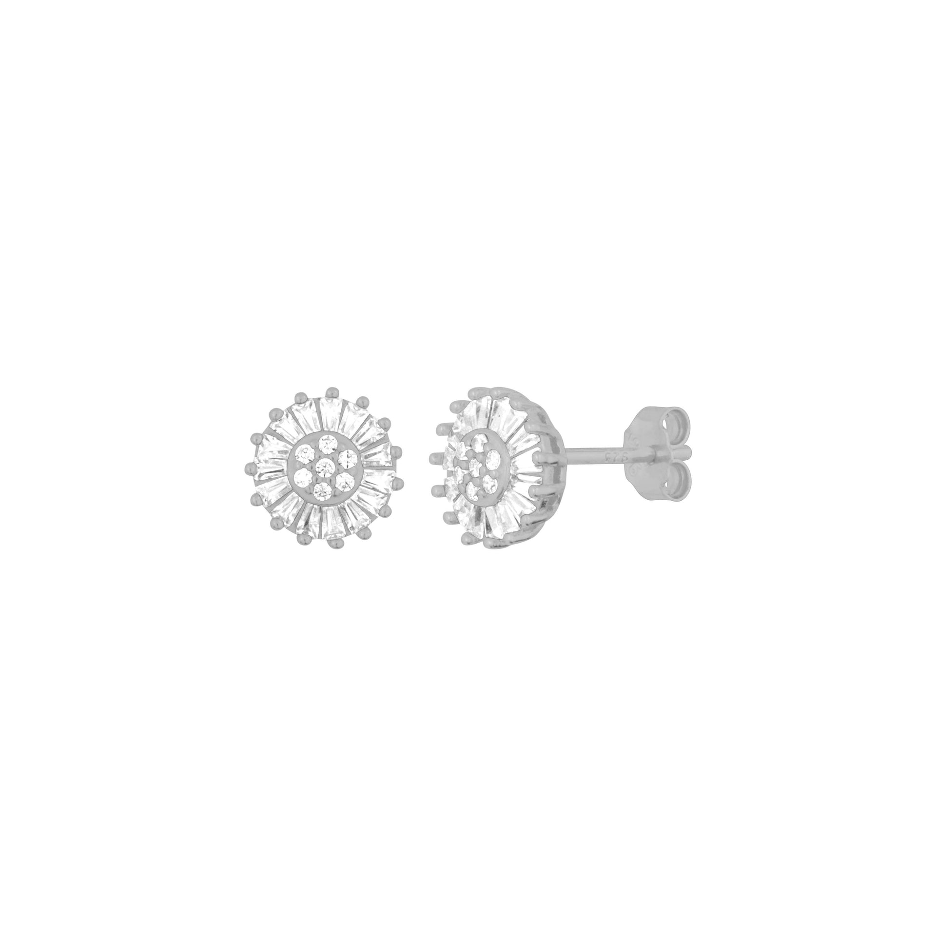 Sunburst Studs Silver