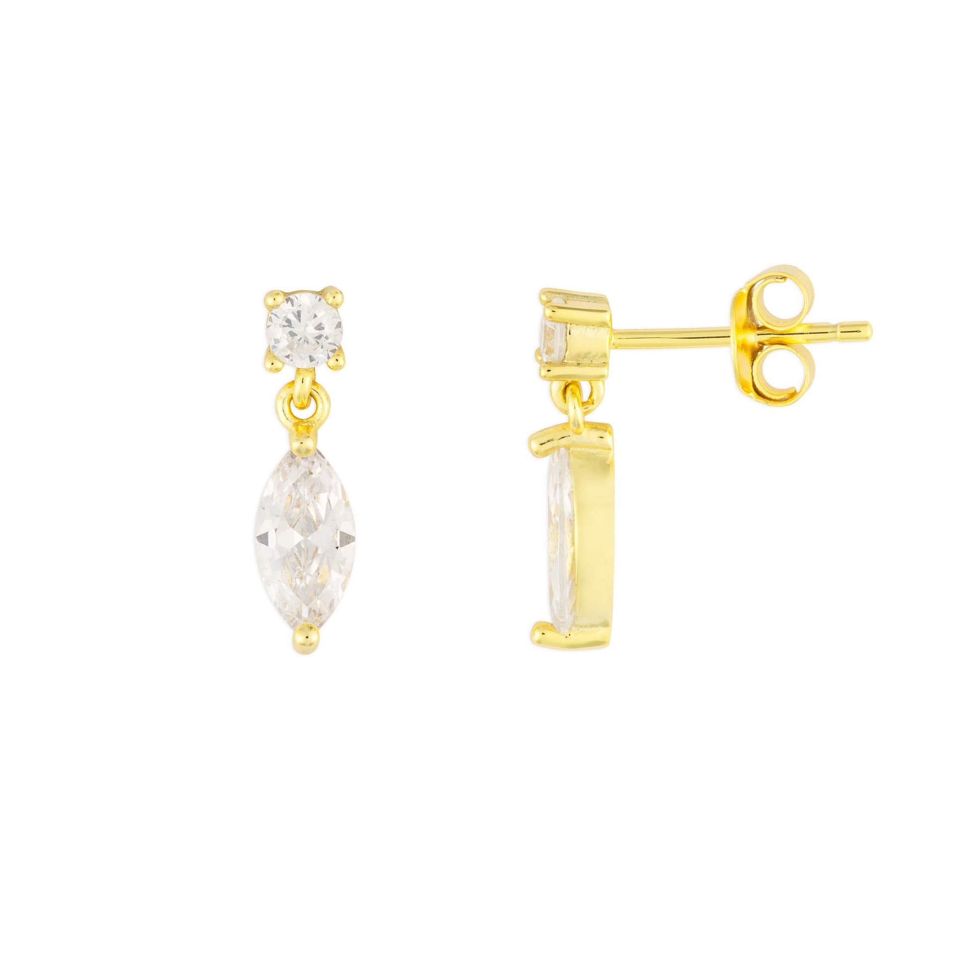 Vera Clear Studs Gold