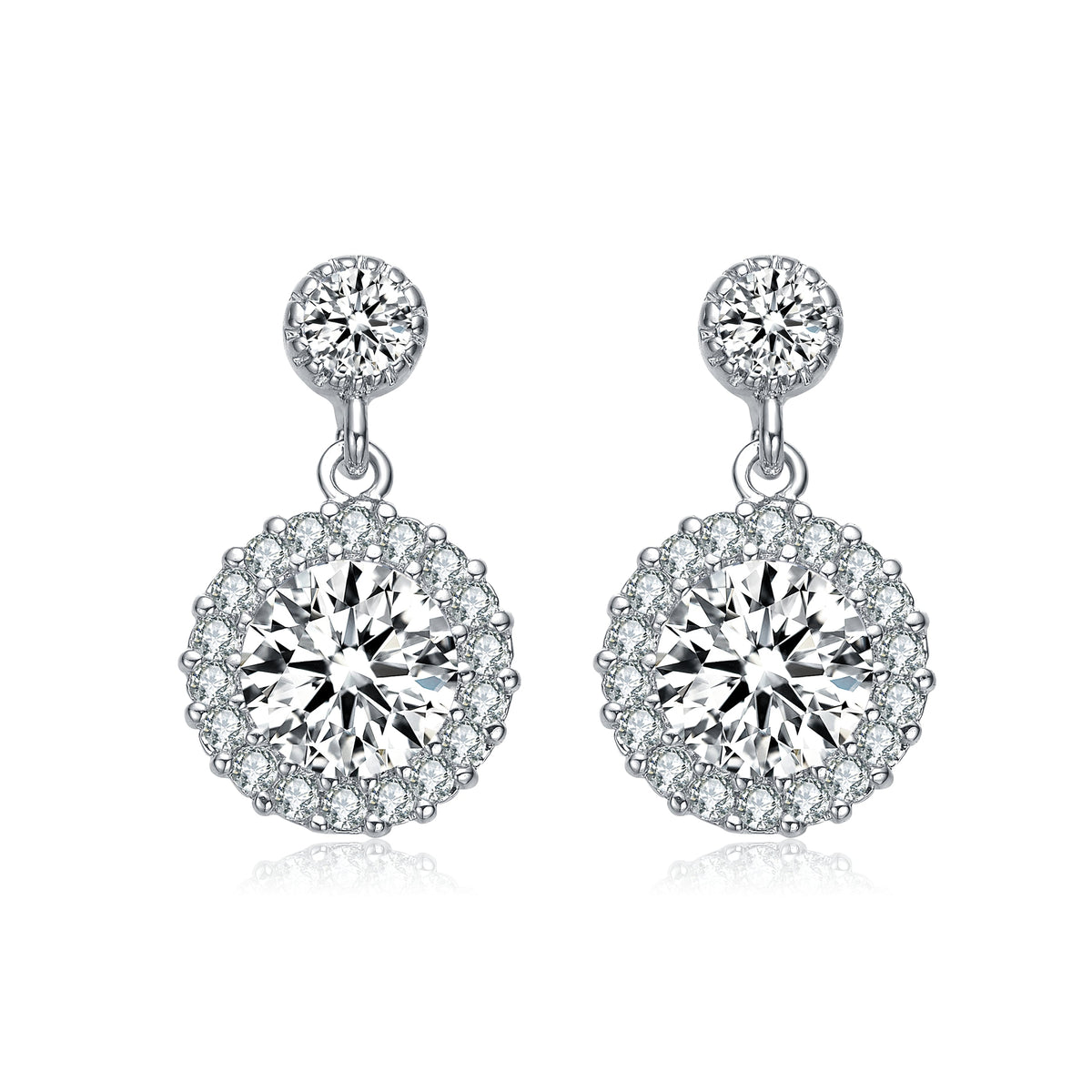 Antoinette Round Stud Drop Earrings