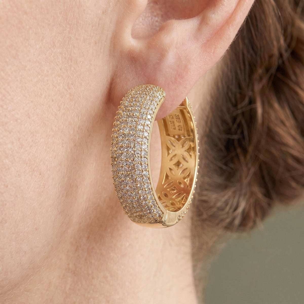 Cleo Chunky Pave Hoop Earrings