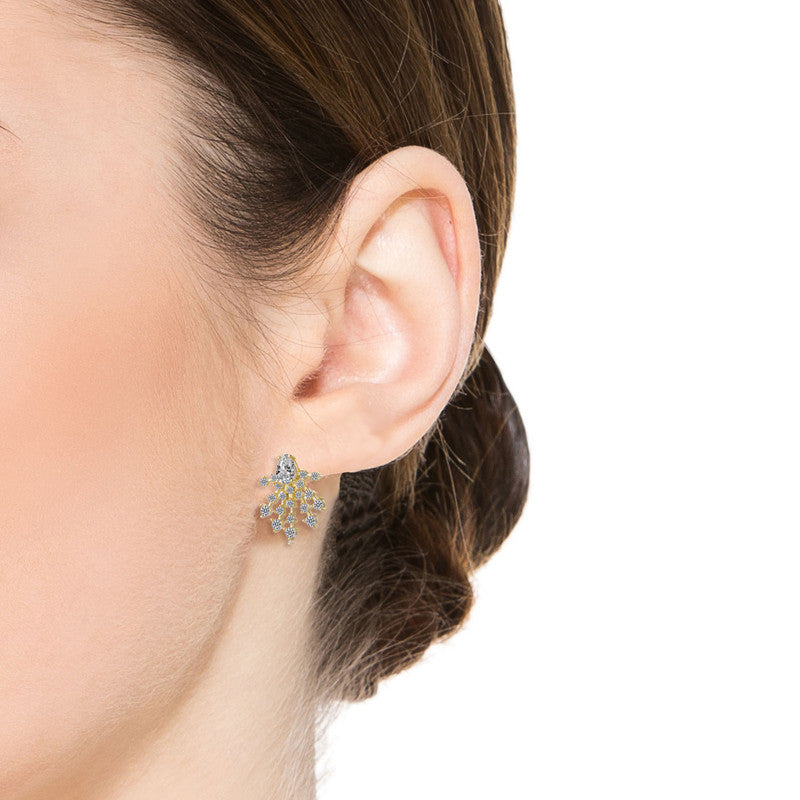 Henriette Snowflake Couture Cluster Earrings