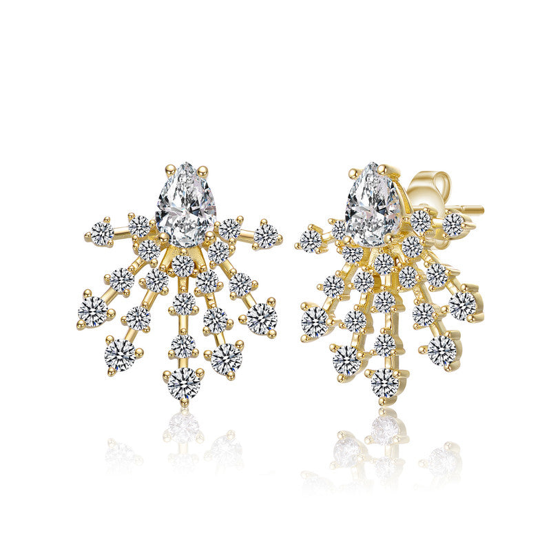 Henriette Snowflake Couture Cluster Earrings