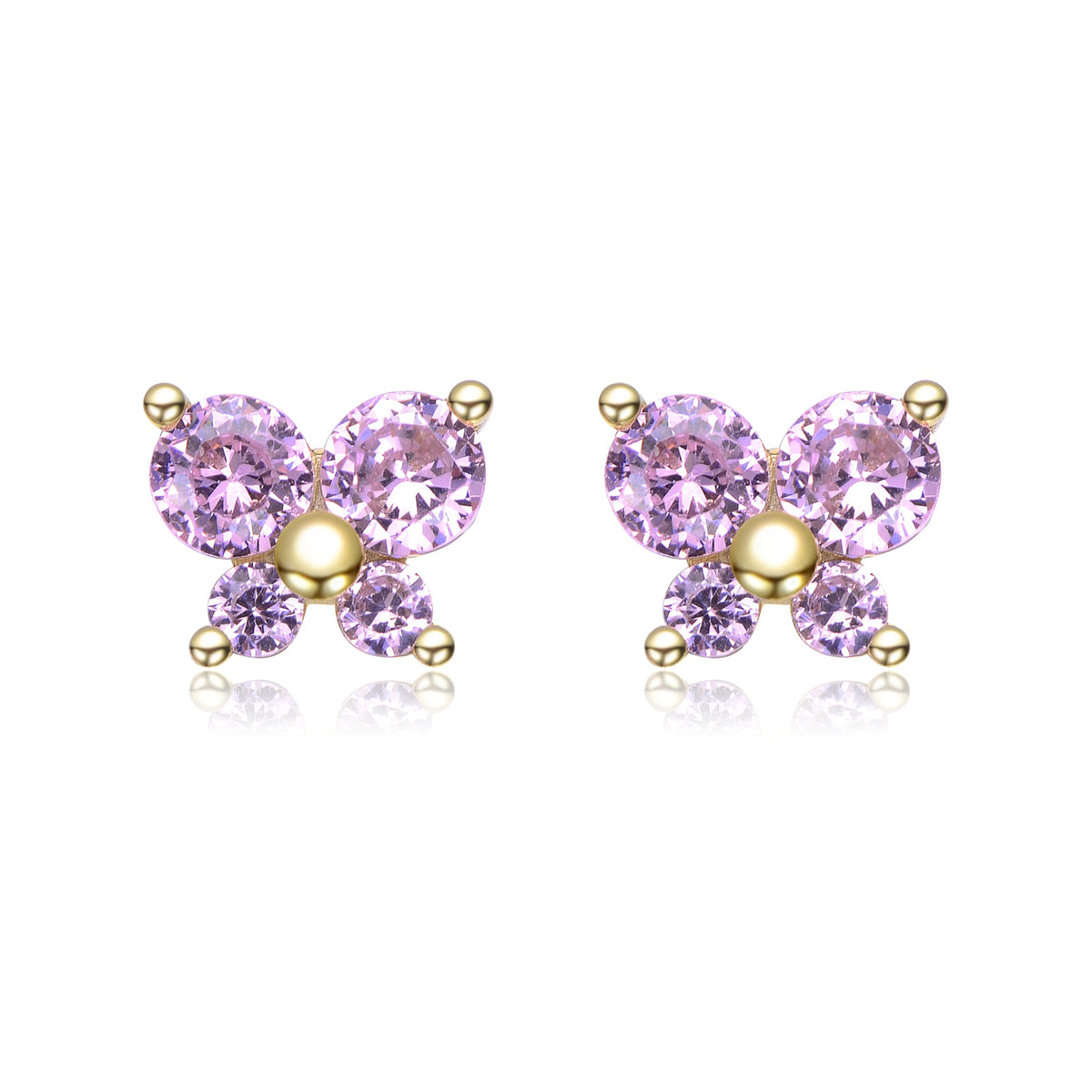 Lucie Four-Stone Butterfly Cluster Stud Earrings