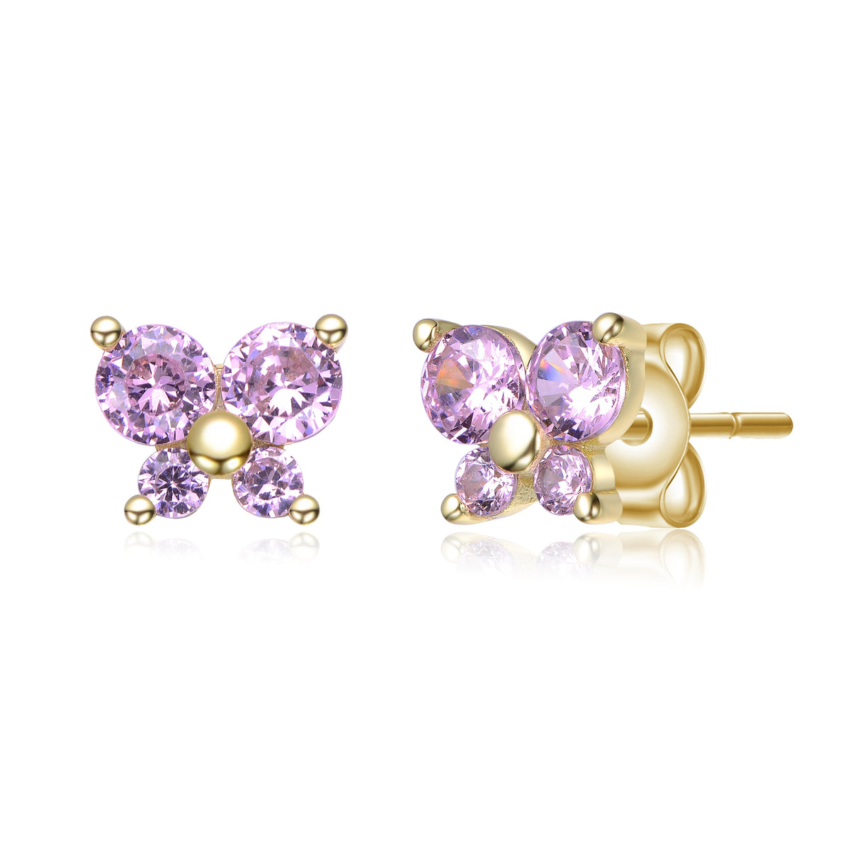 Lucie Four-Stone Butterfly Cluster Stud Earrings