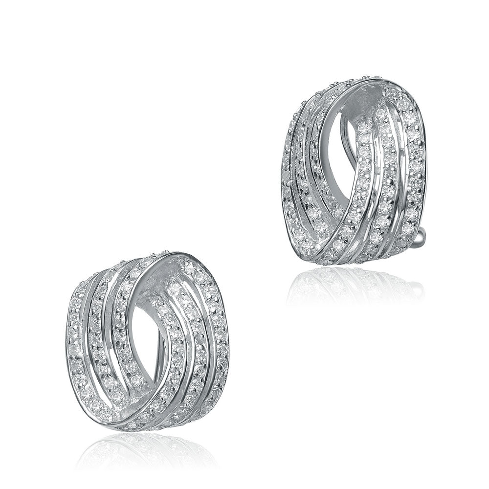 Pompidou Triple Interlaced Silver Earring
