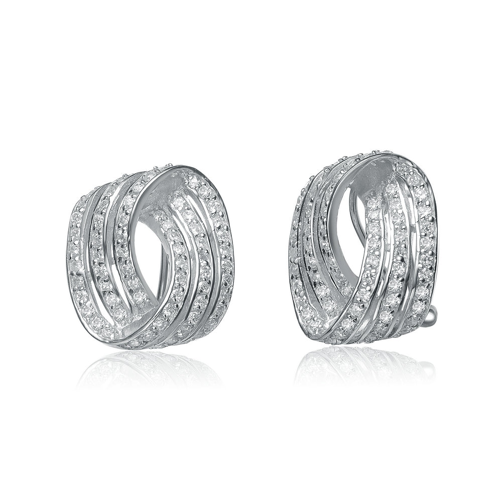 Pompidou Triple Interlaced Silver Earring