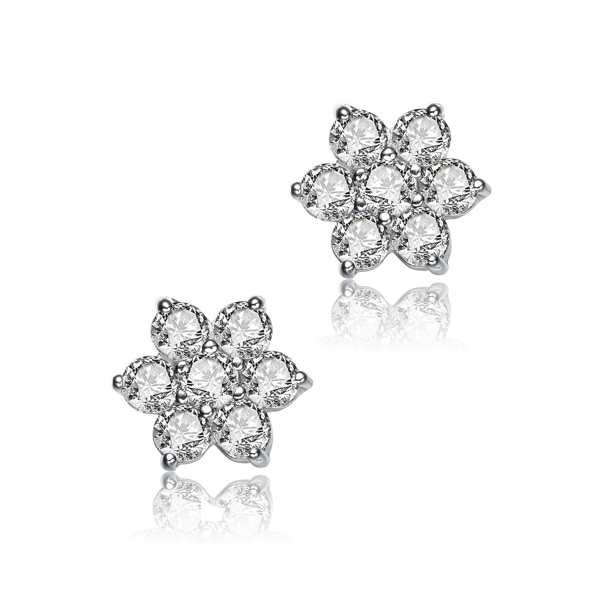 Lilas Mini Couture Flower Stud Earrings