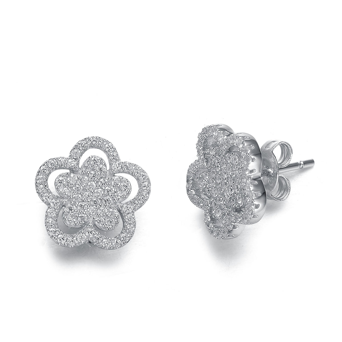 Fleur Double flower Stud Earrings