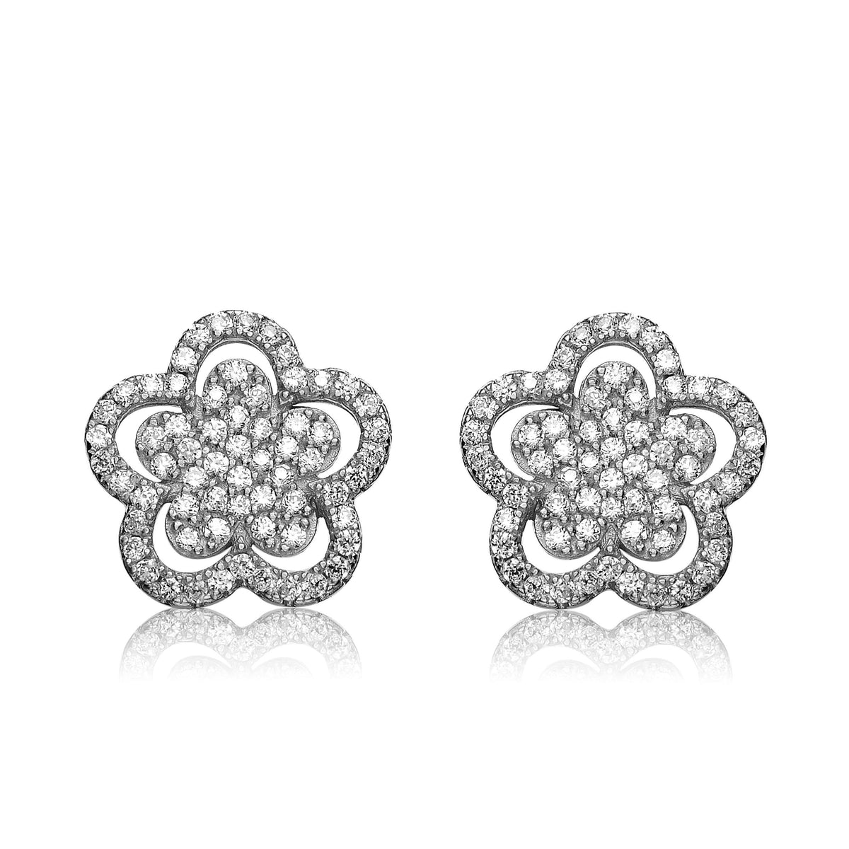 Fleur Double flower Stud Earrings