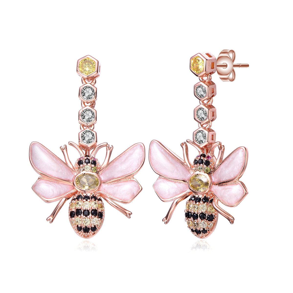 Natalie Floral Drop Butterfly Earrings
