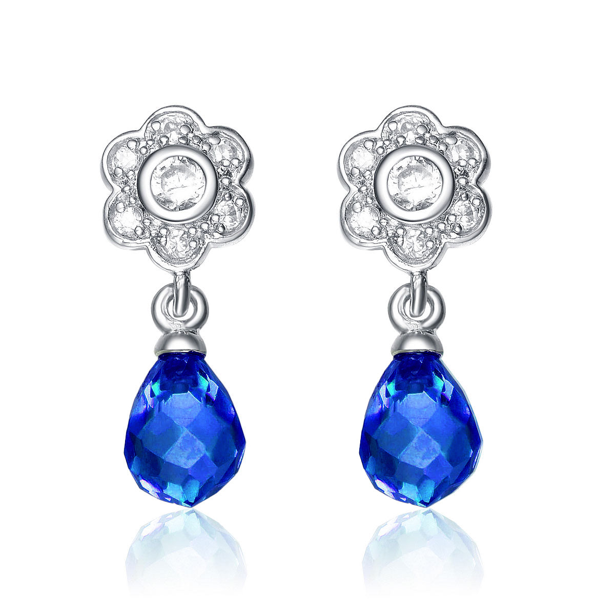 Louise Daisy Teardrop Stud Earrings